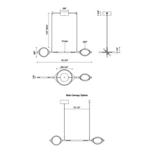 Load image into Gallery viewer, Serif LED Linear Pendant Light - line drawing.
