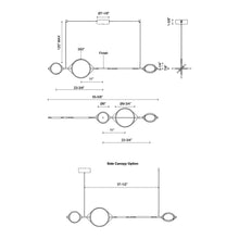Load image into Gallery viewer, Serif LED Linear Pendant Light - line drawing.
