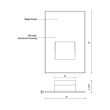 Load image into Gallery viewer, Sonic Recessed LED Step / Wall Light - line drawing.
