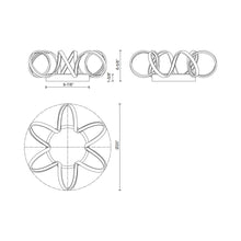 Load image into Gallery viewer, Synergy LED Semi Flush Mount Ceiling Light - line drawing.
