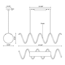 Load image into Gallery viewer, Synergy Linear LED Pendant Light - line drawing.
