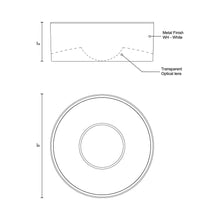 Load image into Gallery viewer, Trenton Outdoor LED Flush Mount Ceiling Light - line drawing.
