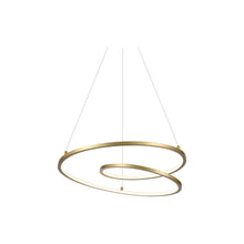 Load image into Gallery viewer, Twist LED Pendant Light in Small/Antique Brass.
