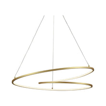 Load image into Gallery viewer, Twist LED Pendant Light in Large/Antique Brass.
