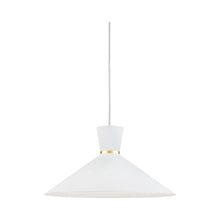 Load image into Gallery viewer, Vanderbilt Pendant Light in Large/White/Gold.
