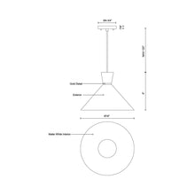 Load image into Gallery viewer, Vanderbilt Pendant Light - line drawing.
