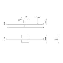 Load image into Gallery viewer, Vega LED Bath Wall Light - line drawing.
