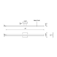 Load image into Gallery viewer, Vega LED Bath Wall Light - line drawing.
