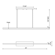 Load image into Gallery viewer, Vega LED Rectangular Pendant Light - line drawing.
