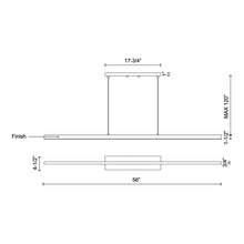 Load image into Gallery viewer, Vega LED Rectangular Pendant Light - line drawing.
