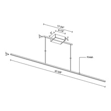 Load image into Gallery viewer, Vega Minor LED Linear Pendant Light - line drawing.
