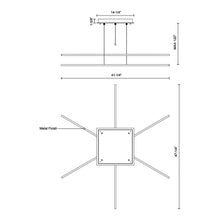 Load image into Gallery viewer, Vega Minor LED Multi Light Pendant Light - line drawing.
