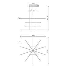 Load image into Gallery viewer, Vega Minor LED Multi Light Pendant Light - line drawing.
