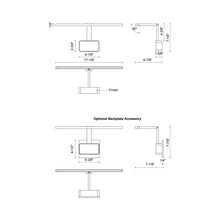 Load image into Gallery viewer, Vega Minor LED Picture Light - line drawing.
