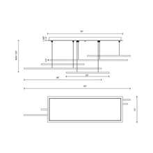 Load image into Gallery viewer, Vega Motion LED Multi Light Pendant Light - line drawing.
