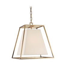 Load image into Gallery viewer, Kyle Pendant Light in Aged Brass/White.
