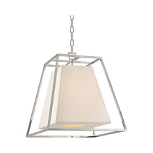 Load image into Gallery viewer, Kyle Pendant Light in Polished Nickel/White.
