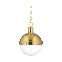 Load image into Gallery viewer, Lampbert Pendant Light Medium/Aged Brass.
