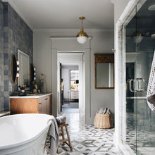 Load image into Gallery viewer, Lampbert Pendant Light in bathroom.
