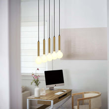 Load image into Gallery viewer, Bobbie Linear Pendant Light in office.
