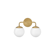 Load image into Gallery viewer, Juniper Vanity Wall Light in Lacquered Brass (2-Light).
