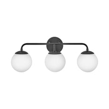 Load image into Gallery viewer, Juniper Vanity Wall Light in Black (3-Light).
