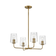 Load image into Gallery viewer, Kline Chandelier in Lacquered Brass.
