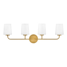 Load image into Gallery viewer, Kline Vanity Wall Light in Heritage Brass (4-Light).
