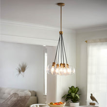 Load image into Gallery viewer, Rumi Multi Light Pendant Light in dining room.
