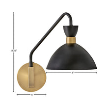 Load image into Gallery viewer, Simon Plug-In Wall Light - line drawing.
