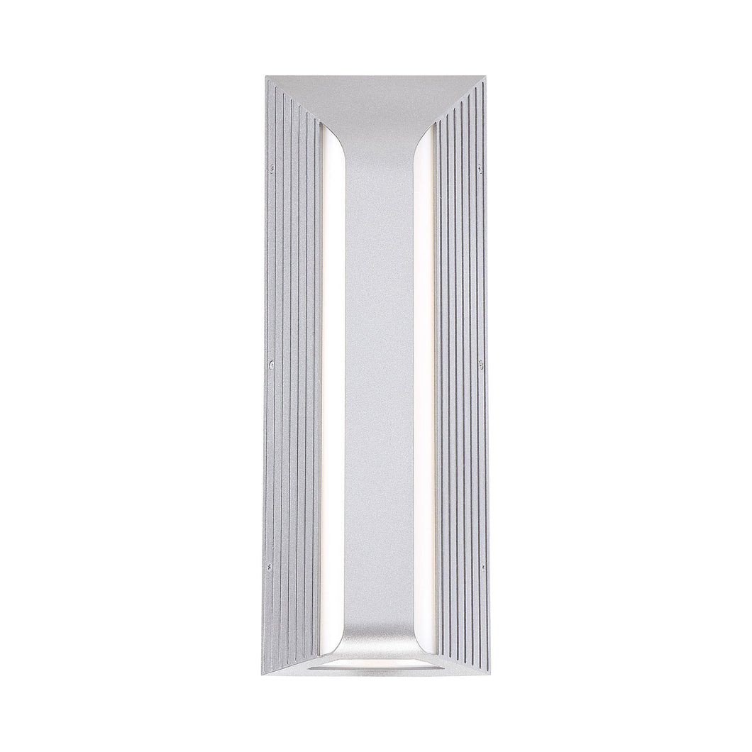 Launch Outdoor LED Wall Light in Sand Silver.