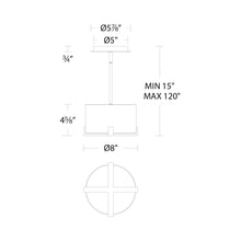 Load image into Gallery viewer, Laurel LED Mini Pendant Light - line drawing.
