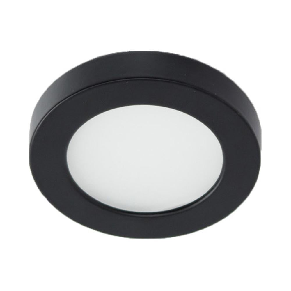 LED 90 Round LED Button Light in Black.