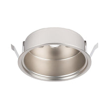 Load image into Gallery viewer, LED Button Light Retrofit Housing in Brushed Nickel.
