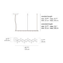 Load image into Gallery viewer, LED Net 125 Linear Suspension Light - line drawing.
