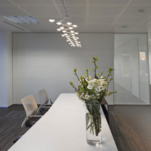 Load image into Gallery viewer, LED Net 66 Linear Suspension Light in office.
