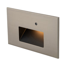 Load image into Gallery viewer, LED Step Light with Photocell in Brush Nickel on Aluminum (Horizontal).
