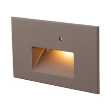 Load image into Gallery viewer, LED Step Light with Photocell in Bronze on Aluminum (Horizontal).
