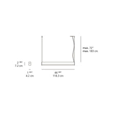 Load image into Gallery viewer, LEDbar Square Suspension Light - line drawing.

