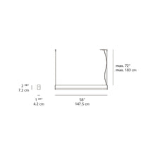 Load image into Gallery viewer, LEDbar Square Suspension Light - line drawing.
