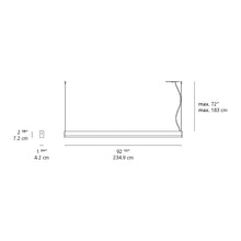 Load image into Gallery viewer, LEDbar Square Suspension Light - line drawing.
