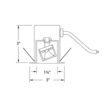 Load image into Gallery viewer, LEDme 1 Inch Square Adjustable LED Downlight - line drawing.
