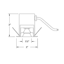 Load image into Gallery viewer, LEDme 1 Inch Square Open Reflector LED Downlight - line drawing.
