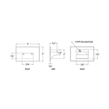 Load image into Gallery viewer, LEDme Horizontal LED Step and Wall Light - line drawing.
