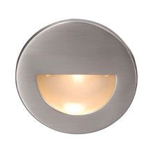 Load image into Gallery viewer, LEDme Round LED Step and Wall Light in Brushed Nickel (Amber).
