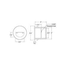 Load image into Gallery viewer, LEDme Round LED Step and Wall Light - line drawing.
