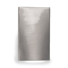 Load image into Gallery viewer, LEDme Vertical Scoop LED Step and Wall Light in Amber/Brushed Nickel.
