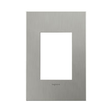 Load image into Gallery viewer, adorne® Cast Metals PLUS 1-Gang Wall Plate in Brushed Stainless Steel.
