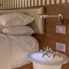 Load image into Gallery viewer, adorne® Cast Metals PLUS 1-Gang Wall Plate in bedroom.
