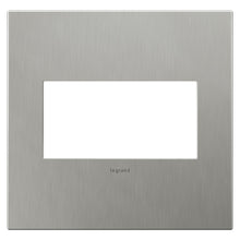Load image into Gallery viewer, adorne® Cast Metals Wall Plate in Brushed Stainless Steel (2-Gang).
